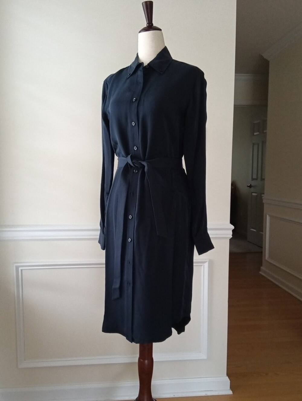 Brooks Brothers Dark Navy Button-Front Dress - Picture 2 of 7